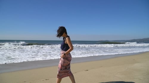 Happy Girl Having Fun on Ocean Beach