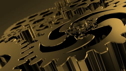 Golden Gears Industrial Mechanism Background Animation