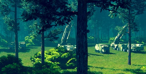 Military Missile System Deployment in Forest