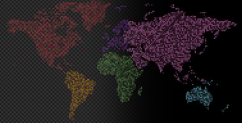 Animated Dotted World Map Reveal for Global Data Visualization