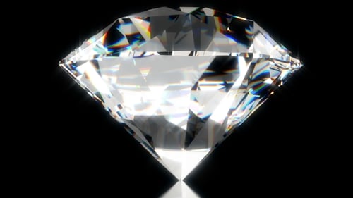 Sparkling Diamond Rotation with Brilliant Light Refractions