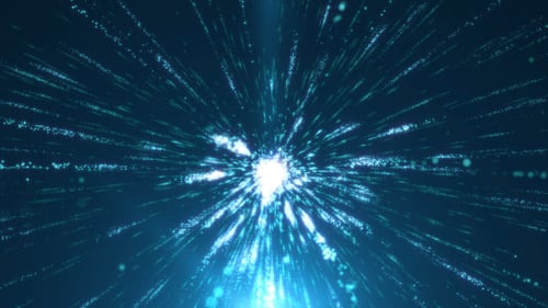 Fly Through Particles Blau