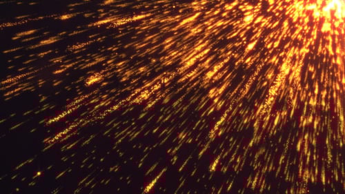 Golden Sparkling Particle Light Rays Abstract Background Animation