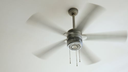 Ceiling Fan Rotating in an Indoor Space