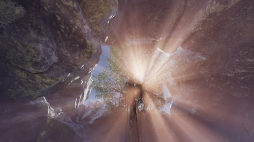 Sun Light Inside Mysterious Cave
