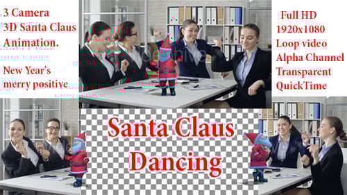 Animated 3D Santa Claus Character Dance Loop