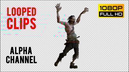 Animated Zombie Character Attack and Idle Loops