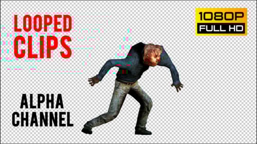 Mutated Zombie Creature Animated Cycle Collection