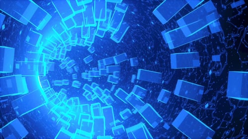 Abstract Blue Hardware Tunnel High Technology