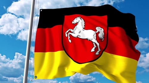 Waving Flag of Lower Saxony Germany