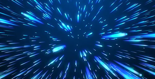 Futuristic Blue Light Streaks Hyperspace Warp Speed Tunnel