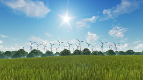 Sustainable Energy: Wind Turbines in a Green Landscape