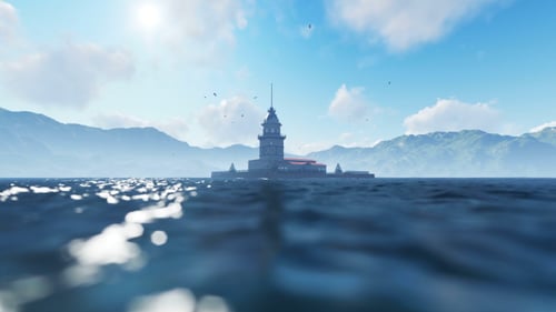 Maiden Tower and Blue Sky