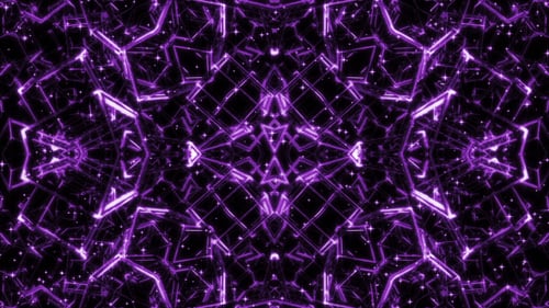 Futuristic Glowing Purple Geometric Pattern Loop Background