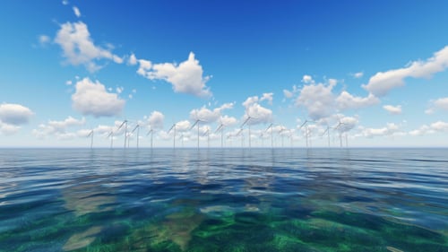 Offshore Wind Farm Renewable Energy 3D Animation