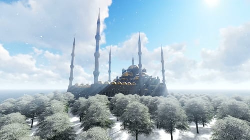 Snowy Mosque in Sunshine
