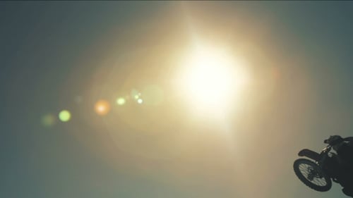 Motocross Jumper Silhouette Performing Aerial Stunt