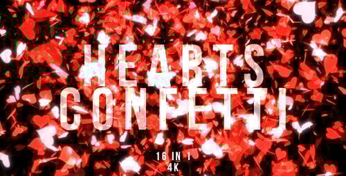 Falling Red Heart Confetti Transition Overlay