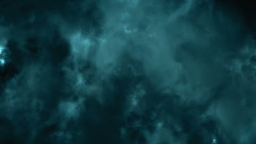 Abstract Dark Storm Clouds with Flashing Teal Light