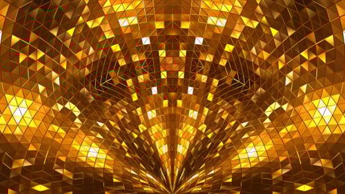 Golden Shimmering Geometric Triangle Abstract Background Animation