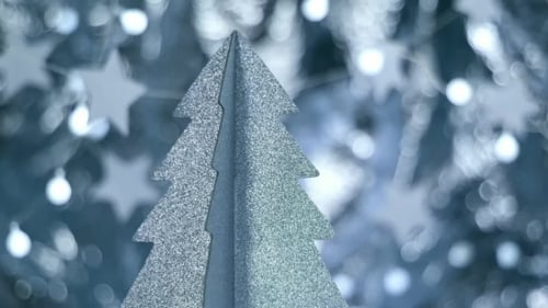 Glitter Christmas Tree Decoration with Blurred Lights