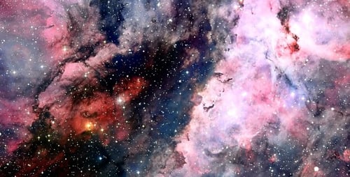 Flying Through Abstract Cosmic Starfield Nebula Background Animation
