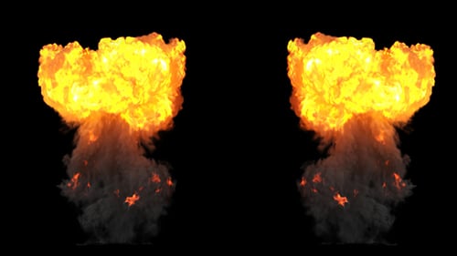 Realistic Mushroom Cloud Explosion Visual Effect
