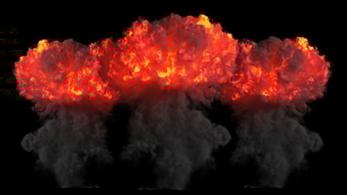 Three Realistic Atomic Mushroom Cloud Explosions
