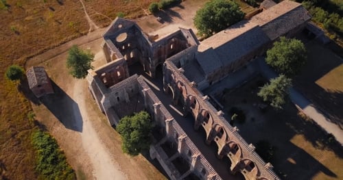 Drone Over Tuscan Church