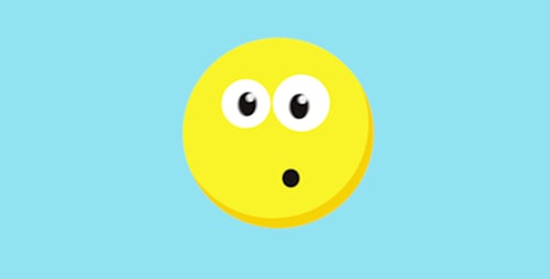 Animated Surprised Emoji Flat Design Element