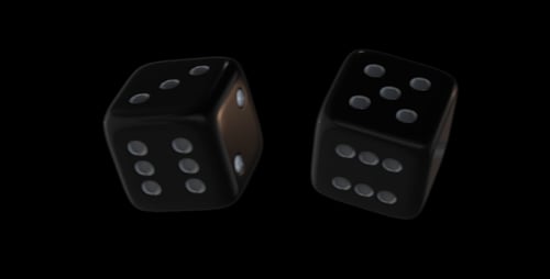 Dynamic Rolling Black Dice Animation for Game Backgrounds