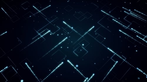 Abstract Technologic Background with Stripes and Particles