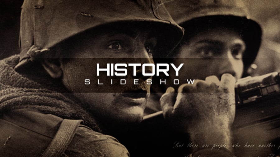 Retro History Slideshow with Grunge Overlays and Narrative Text ...