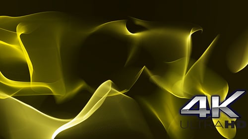 Abstract Flowing Yellow Light Lines Loop Background