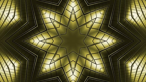 Abstract Golden Geometric Star Pattern Loop Background Animation