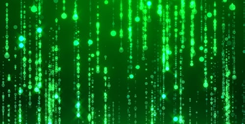 Green Bead Curtain Particles