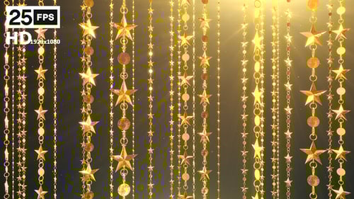 Golden Chains and Stars Shimmering Elegant Background