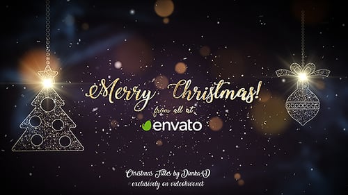 Sparkling Christmas Titles with Golden Holiday Ornaments