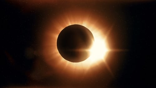 Volle Sonnenfinsternis Der Mond schließt die Sonne