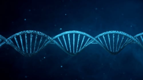 Animated Rotating DNA Helix Structure with Textured Surface