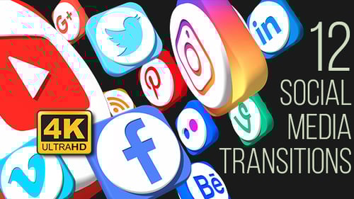 Social Media 3D Icon Transitions Pack