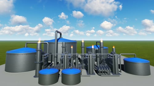 3D Animation of Industrial Biogas Energy Plant