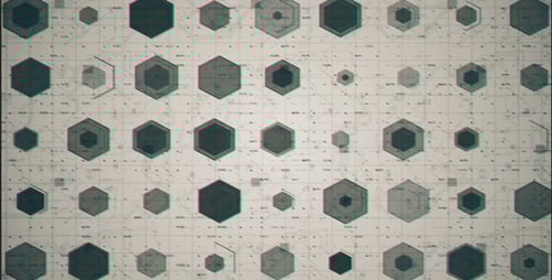 Modern Geometric Hexagon Pattern with Circuit Board Grid Background Animation