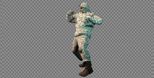 Animated 3D Soldier in Defensive Combat Stance Loop