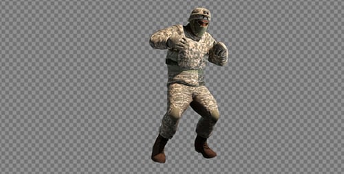 Animated 3D Soldier Character Dancing Loop