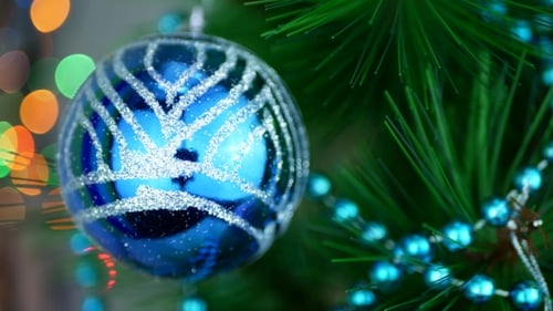 Festive Christmas Ornament with Glitter and Lights