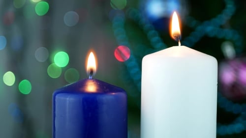 Candles Lit for Christmas Holiday