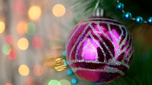 Violet Baubles on Christmas Tree