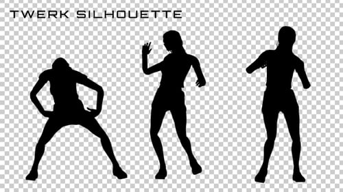 Black Silhouette of Woman Exercising on Transparent Background