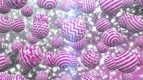 Sparkling Pink and White Decorative Spheres Holiday Background